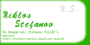 miklos stefanov business card